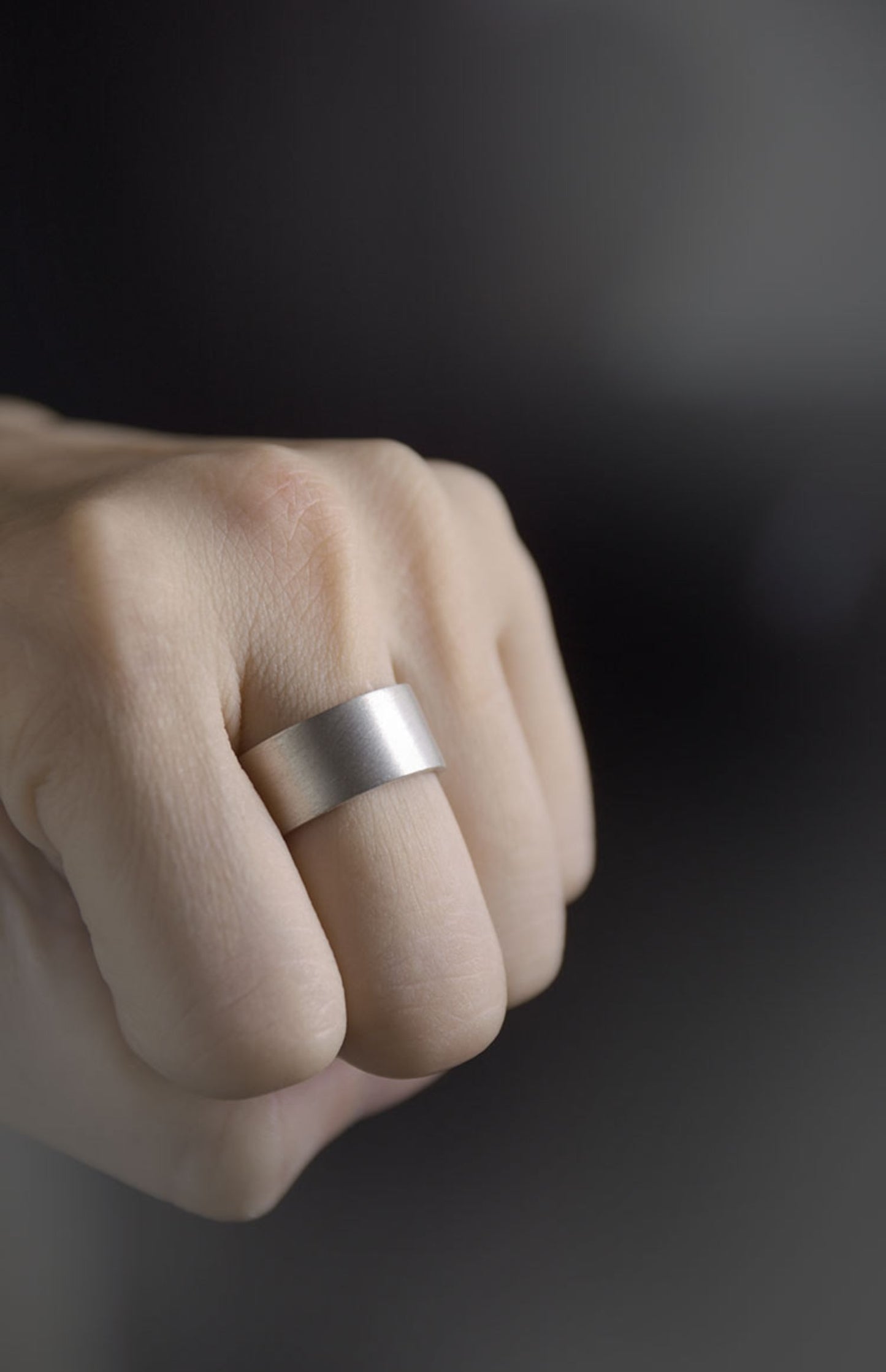 Silver Matte Open Band Ring