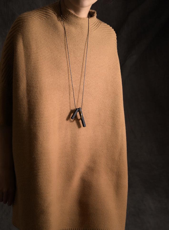 Ebony & Alloy Pendant Necklace