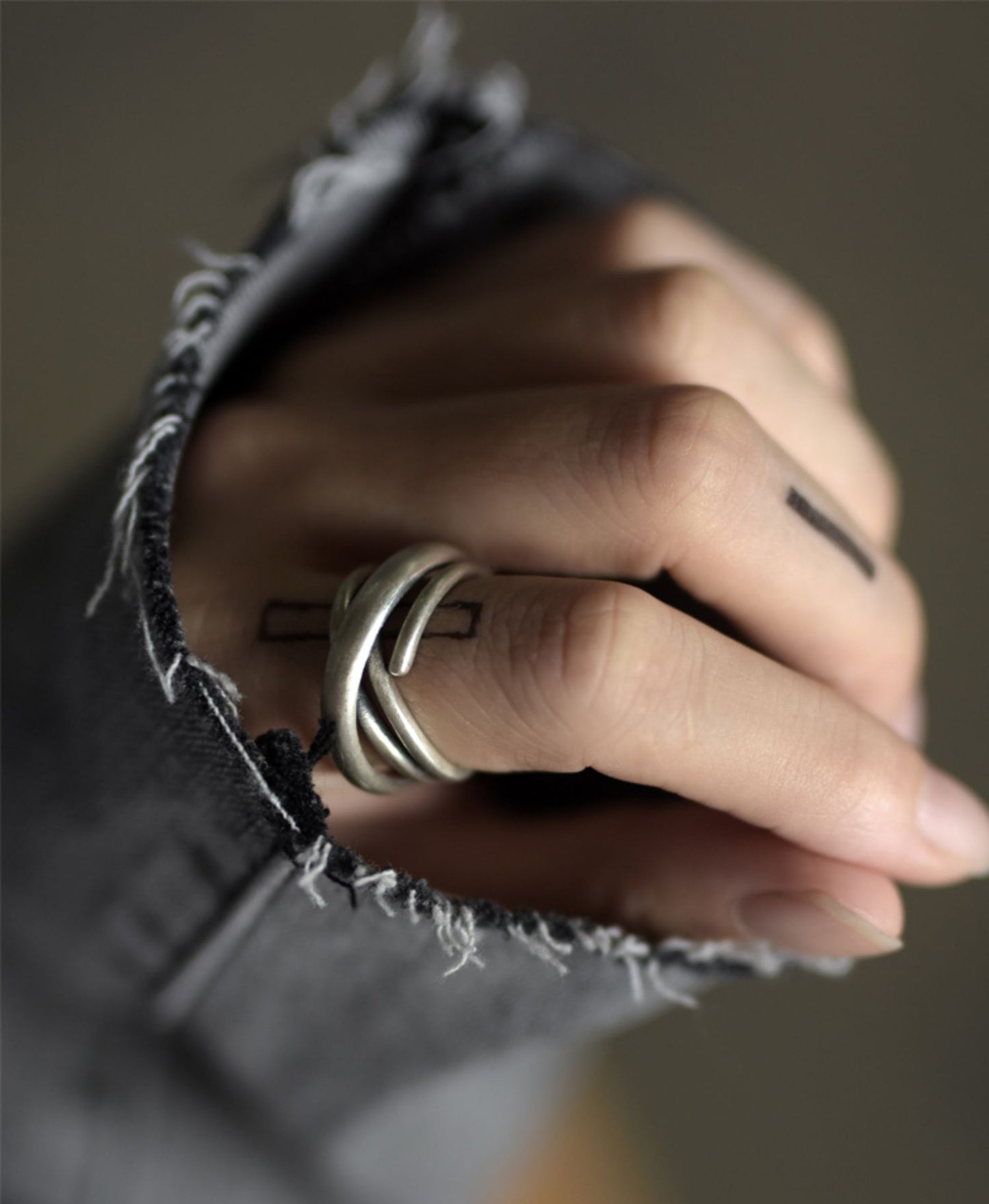 Serene Twist Matte Silver Ring