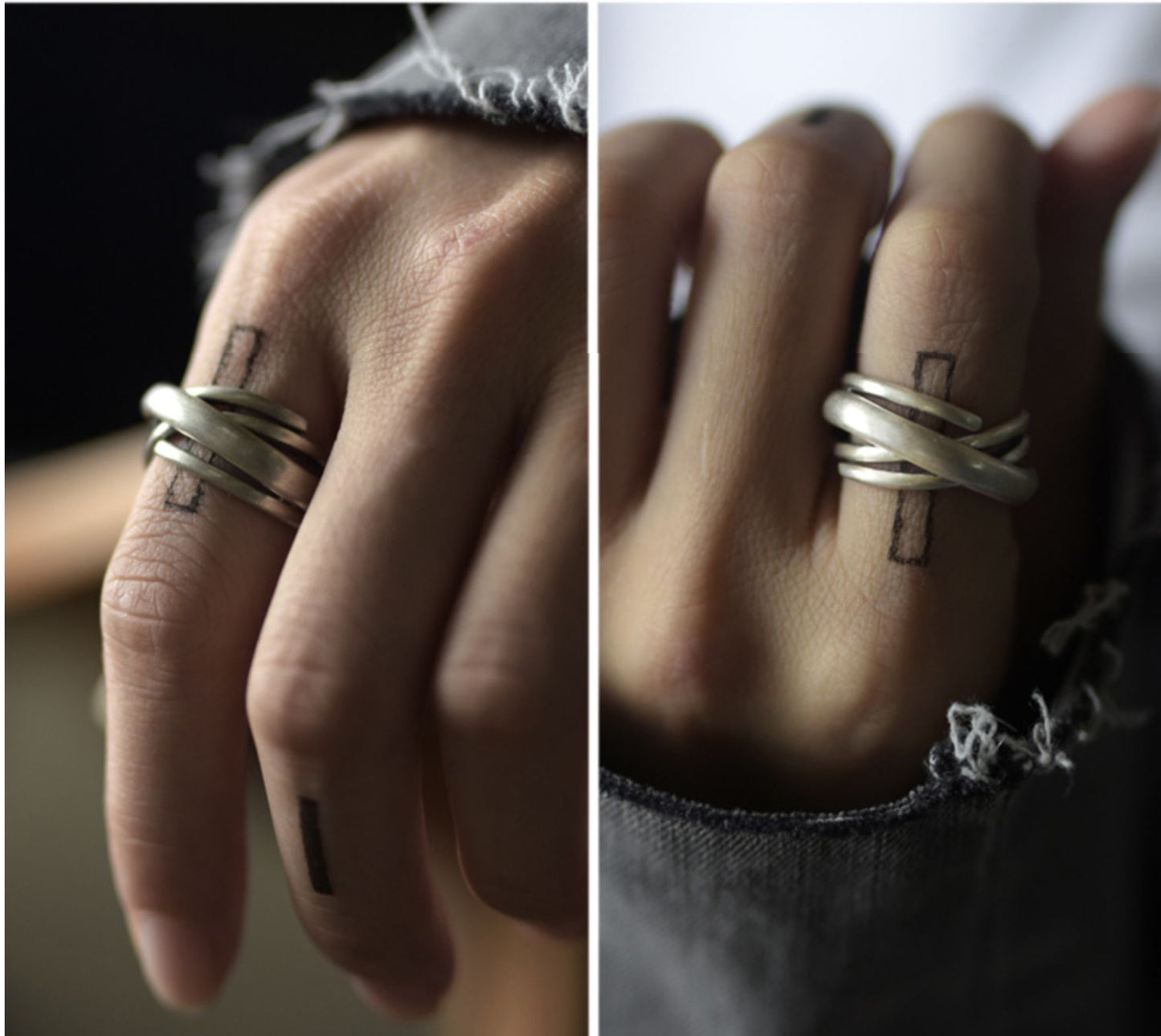 Serene Twist Matte Silver Ring