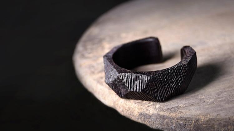 Ebony Wood Open Cuff Bracelet