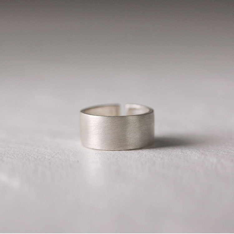 Silver Matte Open Band Ring