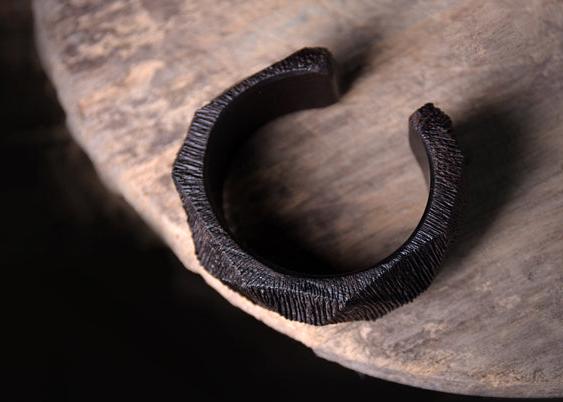 Ebony Wood Open Cuff Bracelet