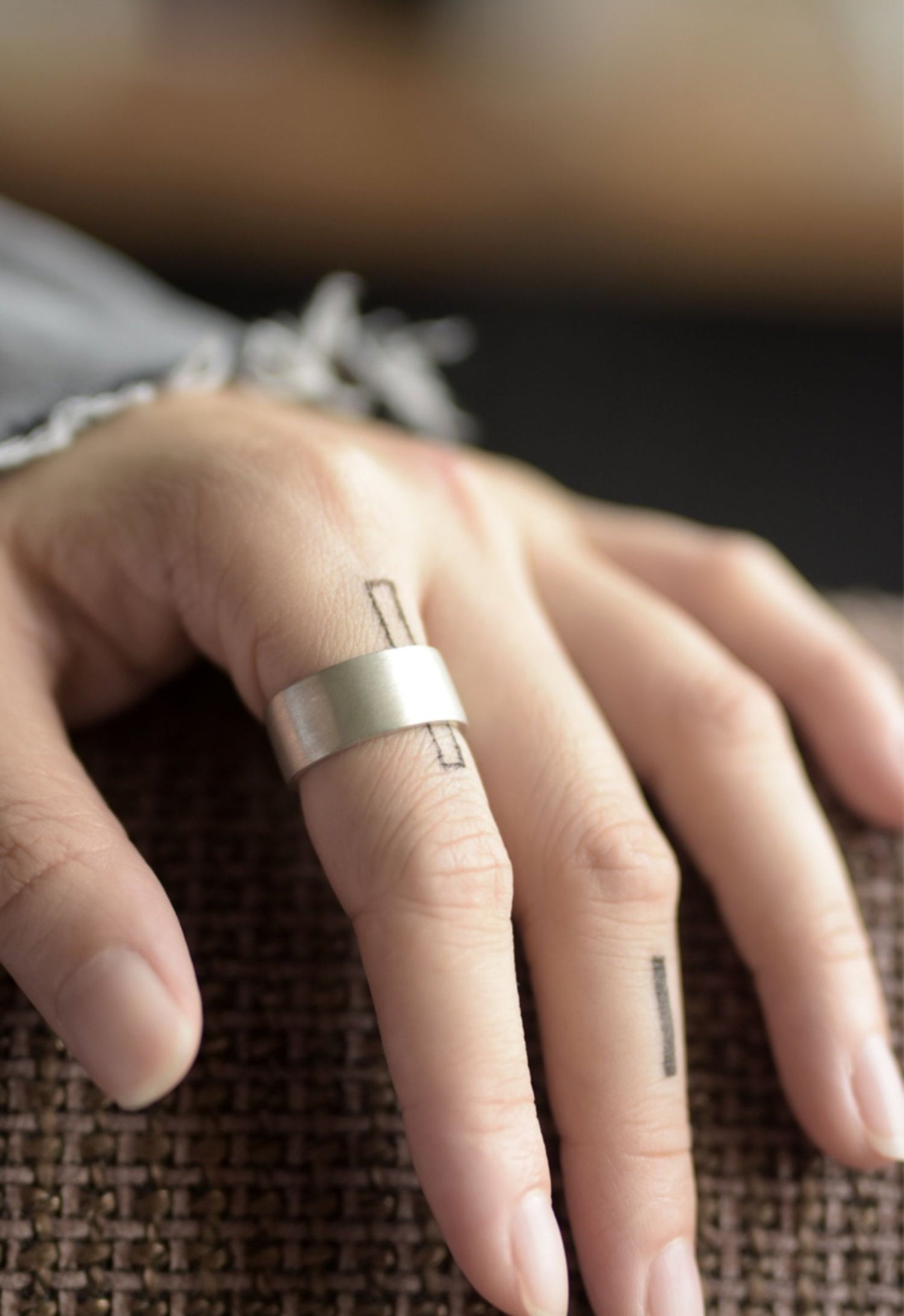 Silver Matte Open Band Ring