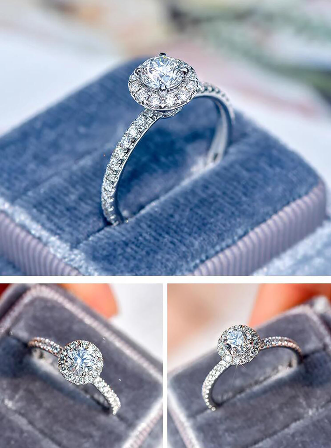 Exquisite 18K White Gold 1 CT Lab-Grown Diamond Engagement Ring - Personalized Diamond Rings for Proposals