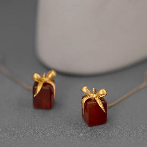 Agate Earrings in an Exquisite Gift Box