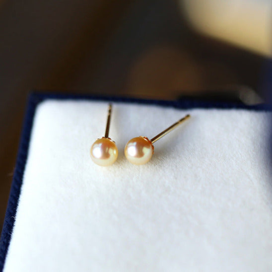 Mini Champagne Akoya Stud