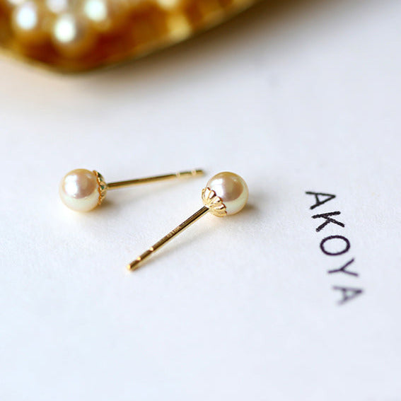 Mini Champagne Akoya Stud