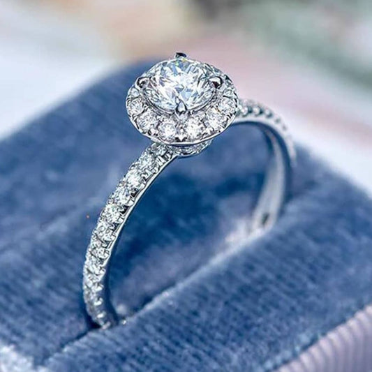 Exquisite 18K White Gold 1 CT Lab-Grown Diamond Engagement Ring - Personalized Diamond Rings for Proposals